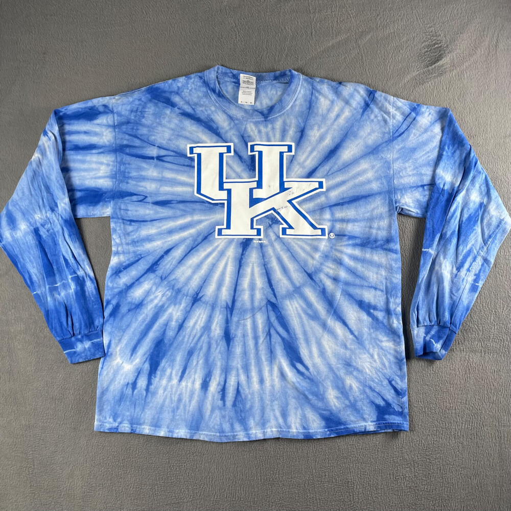 Tye Dye UK Wildcats Mens XL Blue Graphic Tee Pro Ad NCAA Football Basketball